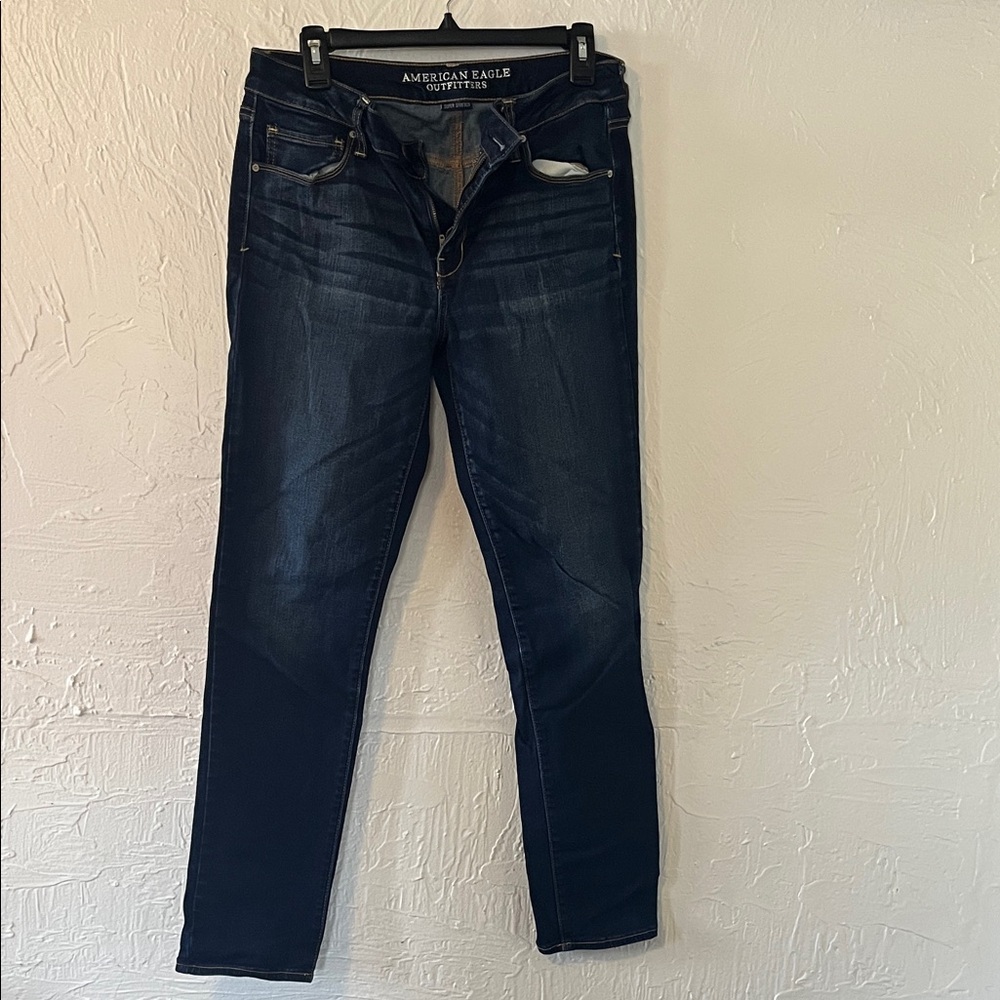 American Eagle Outfitters Women's Skinny Jeans - Dark Blue Wash